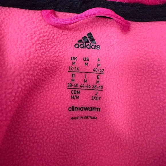 Adidas Pink Hoodie Sweatshirt Climawarm EUC Womens Medium - Picture 5 of 7